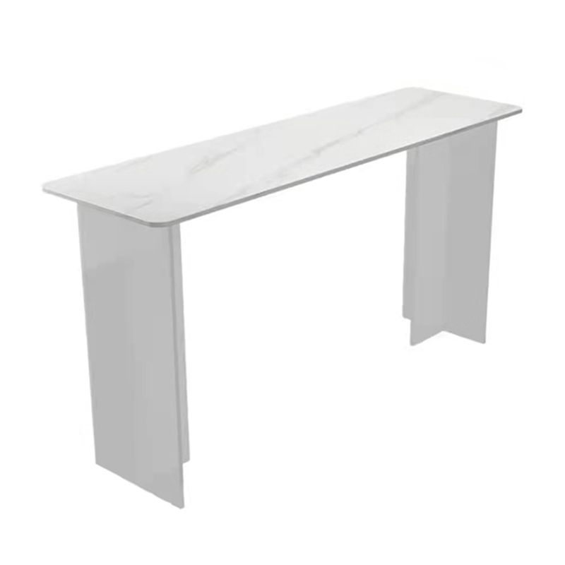 Modern White Stone Top Bistro Table with Acrylic Base for Small Places