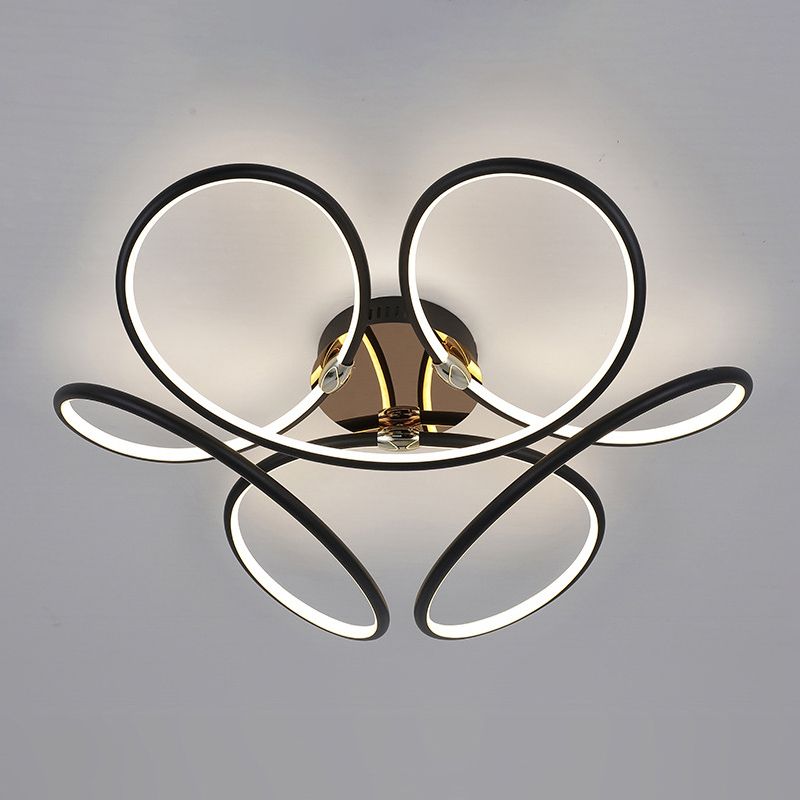 Modern Style Linear Shape Ceiling Lighting Metal 1 Light Ceiling Light for Bedroom