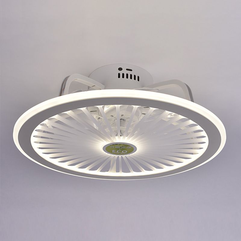 Weiße radförmige Spülenhalterende Deckenventilator Leichte Nordische Acryl -LED -Halbflush -Licht