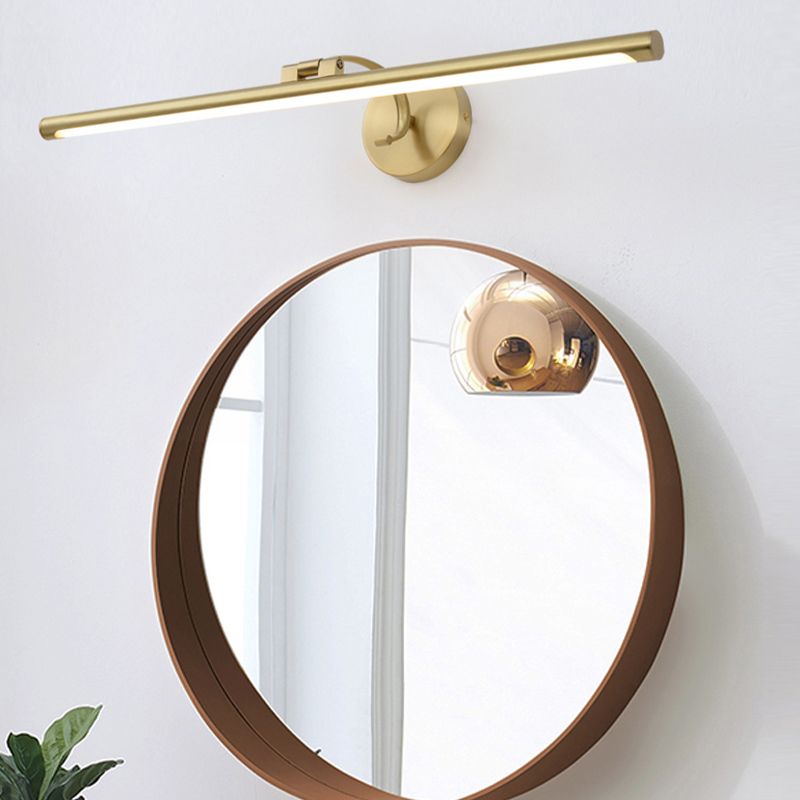 LED Copper Mirror Front Light Modern Vanity Light with Acrylic Shade for Bathroom