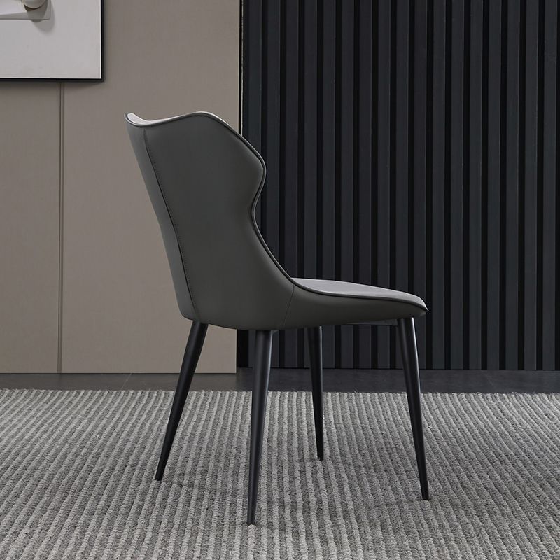 Contemporary Metal Dining Room Armless chairs Upholstered Side Chairs for Home Use