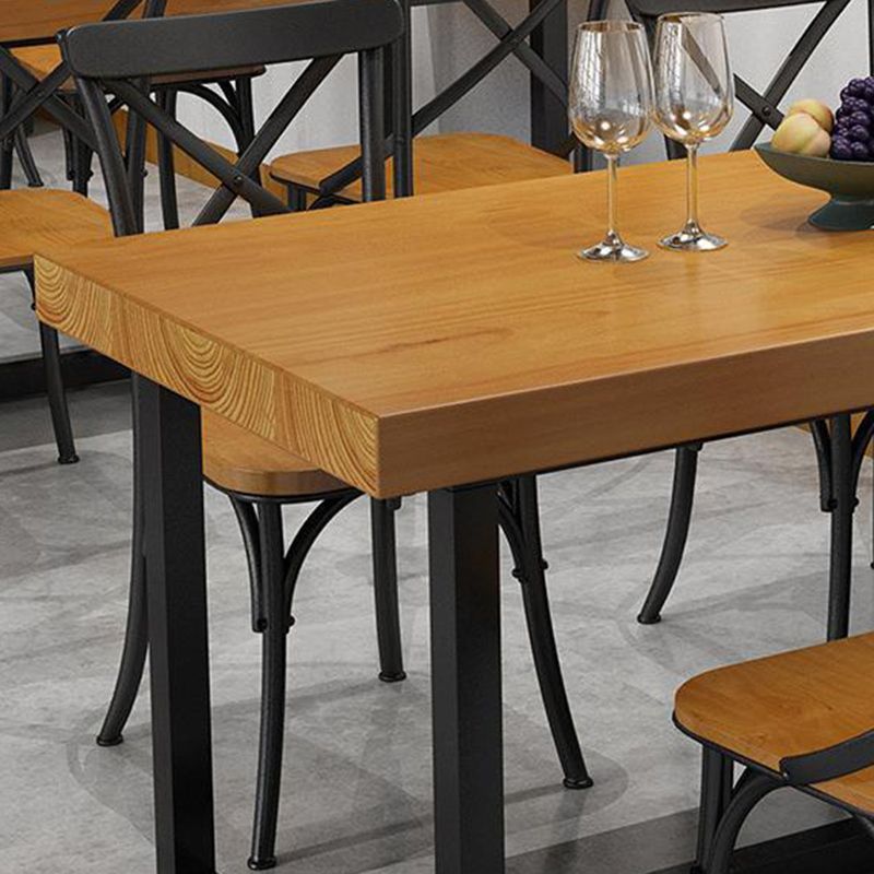 Industrial 1/3/5 Pieces Dining Set Rectangle Wood Dining Table for Dining Room Cafe