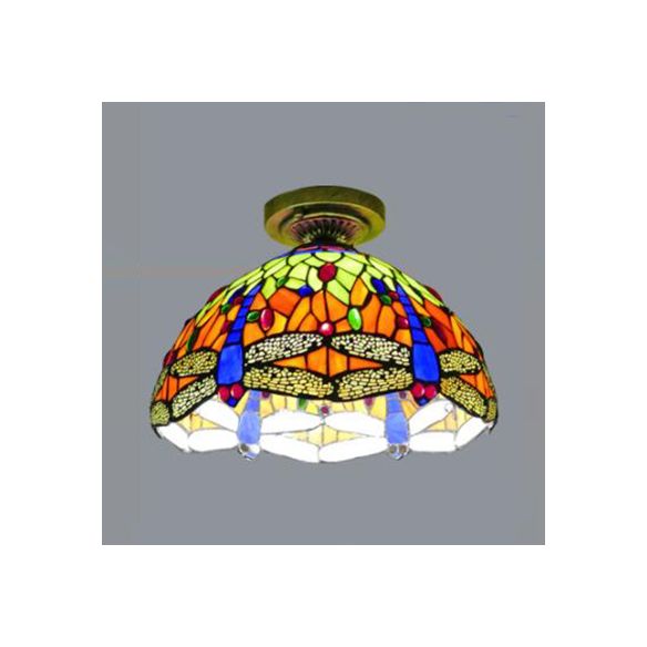 Dome in vetro colorato Luce a filo con girasole/rosa/perla/uva/papà tiffany rustico 1 lampada a filo a filo in ottone antico