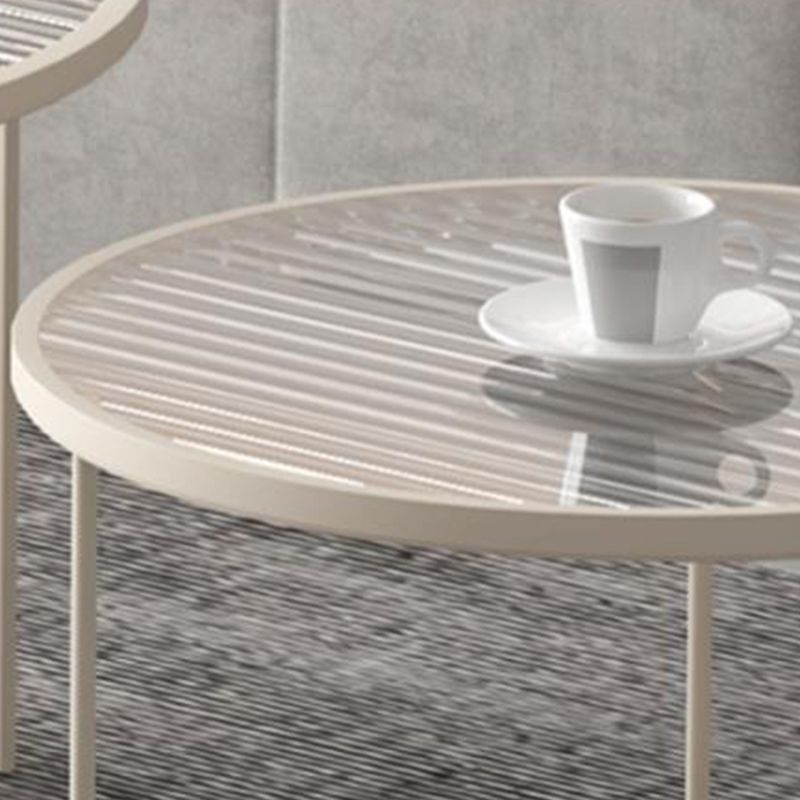 4 Legs Coffee Table Glass Top Coffee Cocktail Table with Shelf