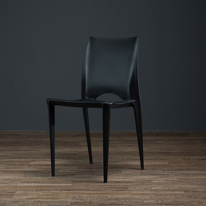 Plastic Scandinavian Kitchen Dining Room Chair Open Back Side Chair