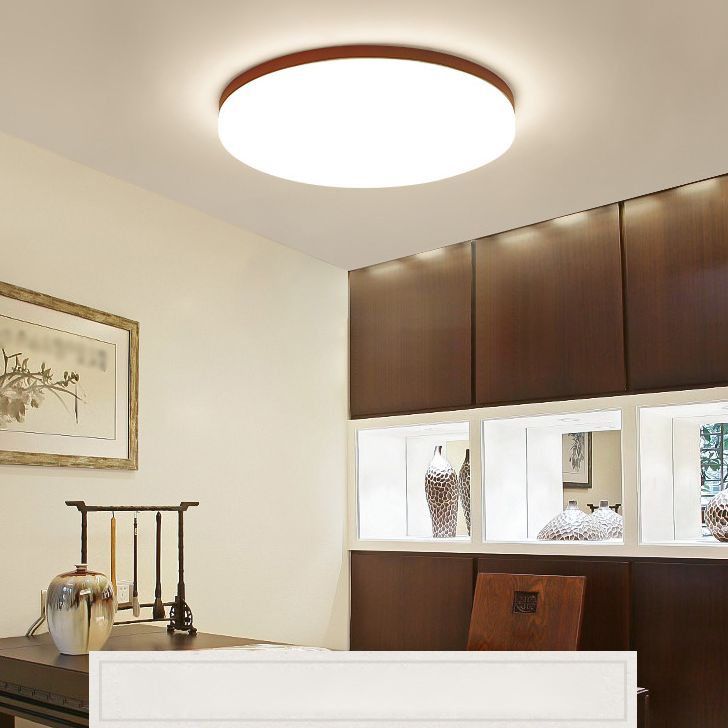 Simple Square Legno Flush Montaggio Soffitto Luce Fissaggio per Bedroom Living Room