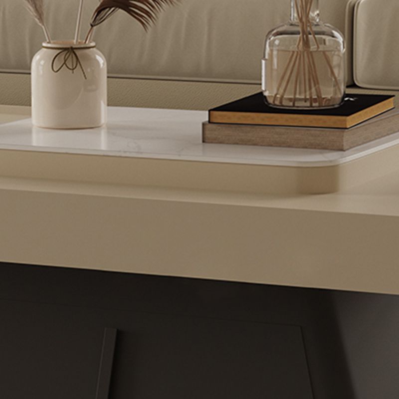 27" Wide Glam Cocktail Table Pedestal Rectangle Coffee Table