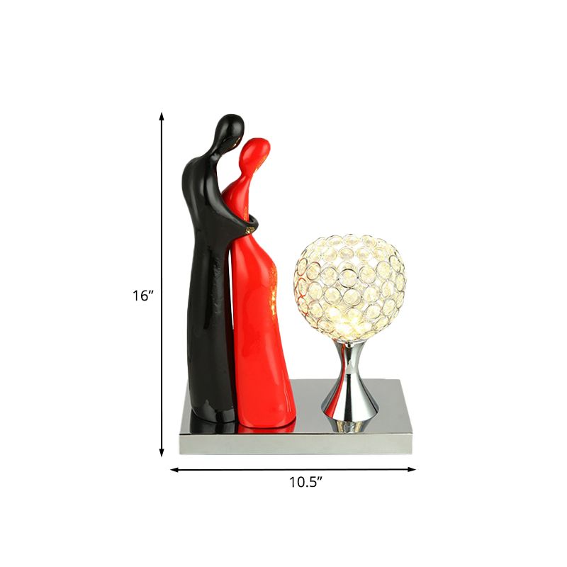 Cromo cromado de la lámpara de noche del tazón LED de mesa LED con amante deco para sala de estar