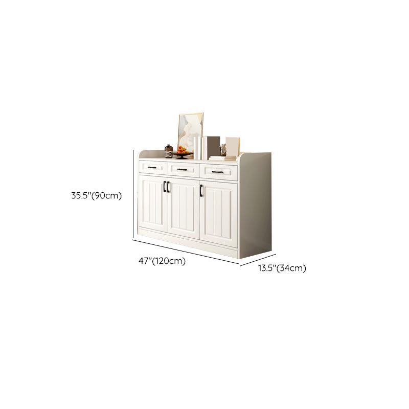 White Accent Cabinet Standard Rectangle Side Cabinet with Doors