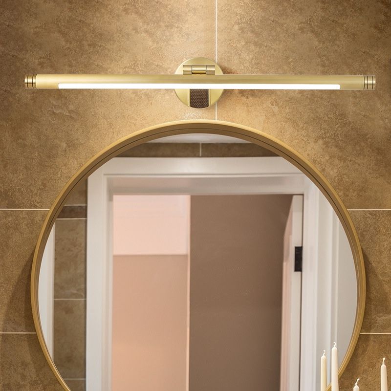 Modern Style Strip Shape Wall Sconce Metal 1 Light Sconce Light for Bathroom