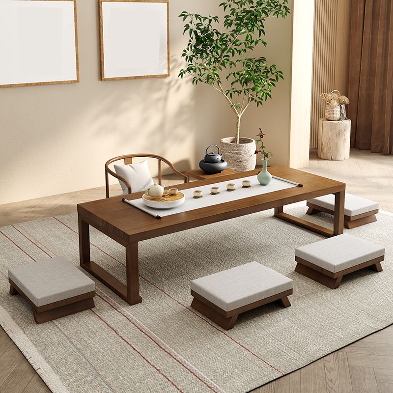 Brone Solid Wood Coffee Table with Sled Legs and Rectangular Top