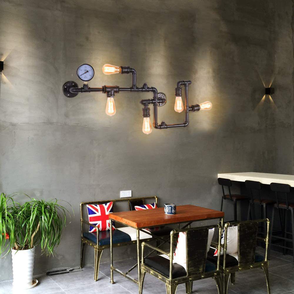 5 Leichtwerte verdrehte Pfeifenwandleuchten Industrial Loft Vintage Wall Lighting Ideen für Esszimmer