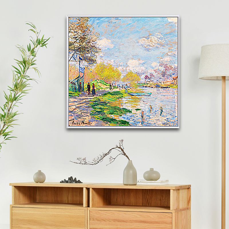 Impressionism Monet Canvas Art Yellow Scenery Oil Painting Wall Decor for Bedroom