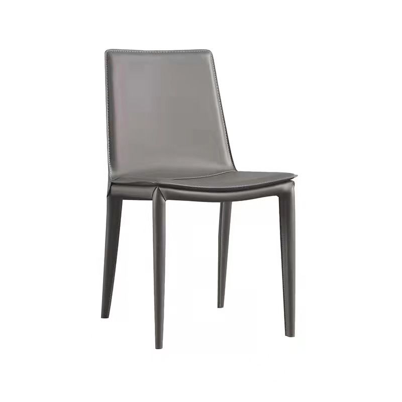 Contemporary Style Dining Chairs Armless Dining Chairs with Metal Legs for Home
