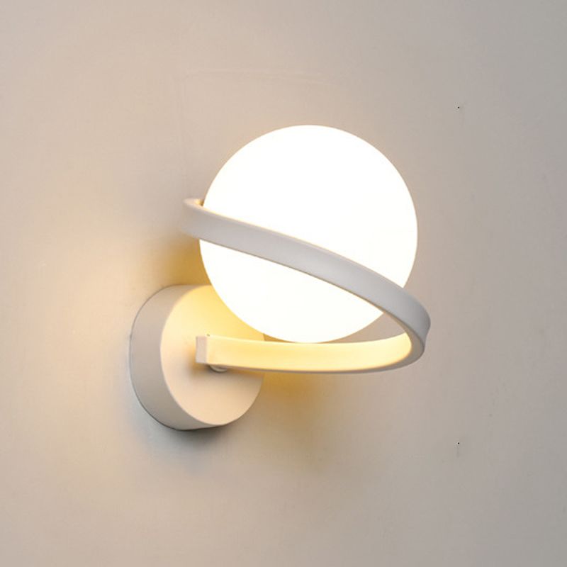 Modernism Globe Bath Vanity Lighting Metal Black/White Light for Bathroom