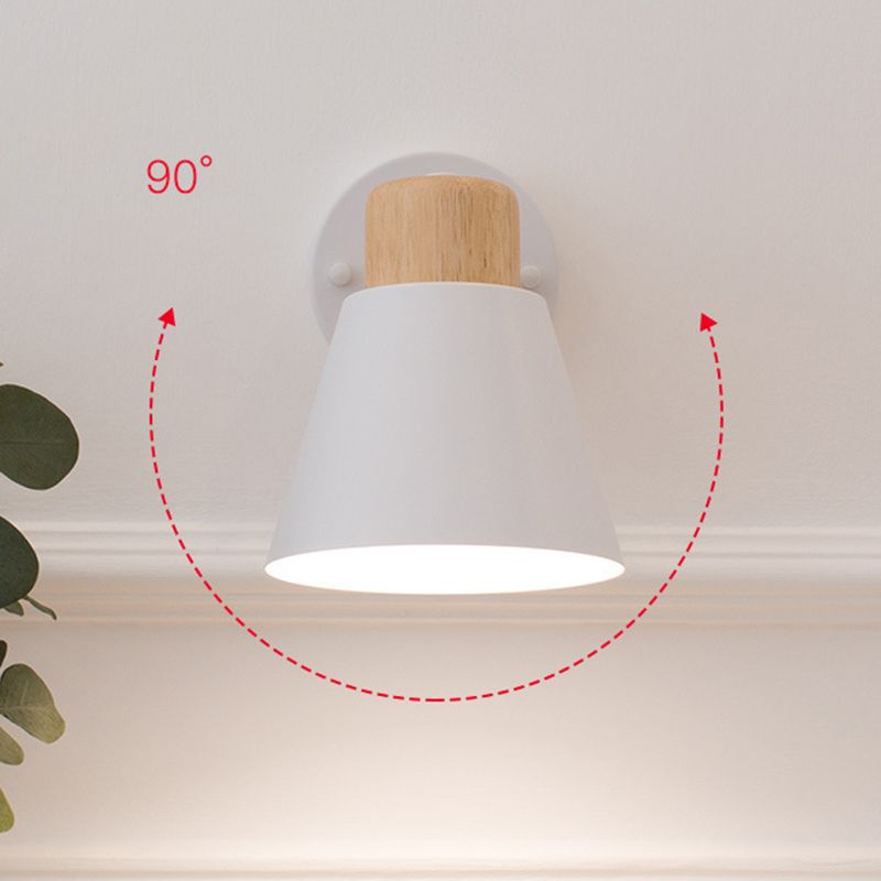 Macaroon Style Sconce Light 1 Light Down light Wall Sconce for Bedroom in Metal Shade