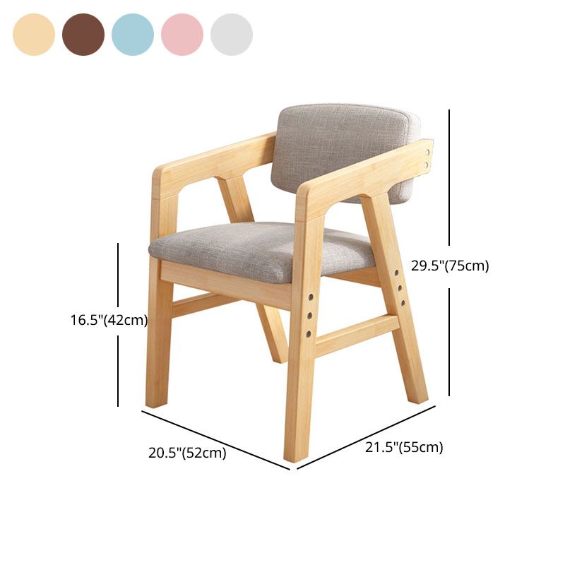 Contemporary Kitchen Chairs Dining Arm Side Chair with Wooden Legs
