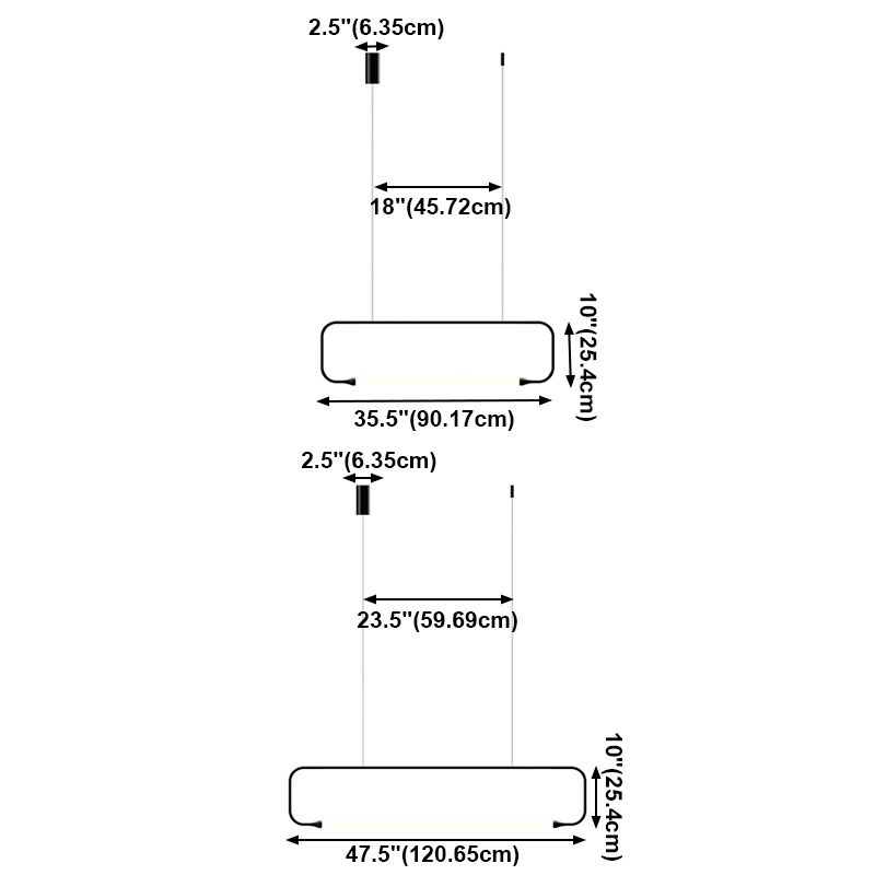 Moderner Stil Rechteck hängen Anhänger Leuchtmetall 1 Licht Anhängerleuchte