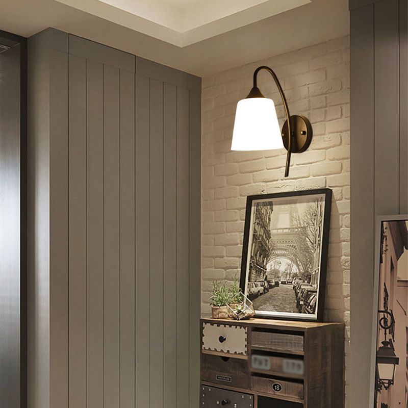 Aparcos de pared de pared de cono de 1 luces de estilo de pared de vidrio de estilo simple