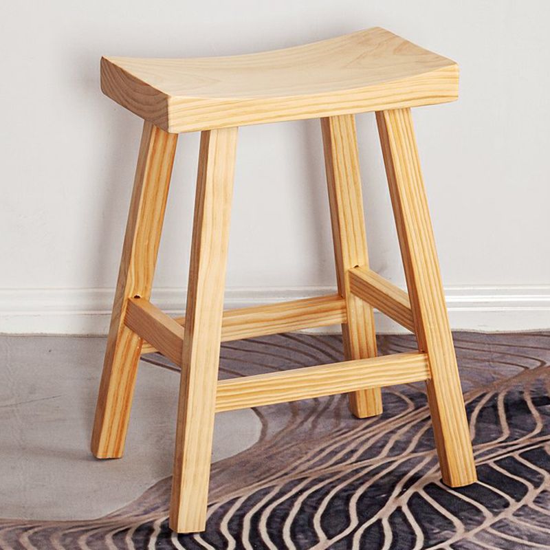 Modern Armless Backless Counter Stool Wood Cashier Bar Stool with Seat and Pedal