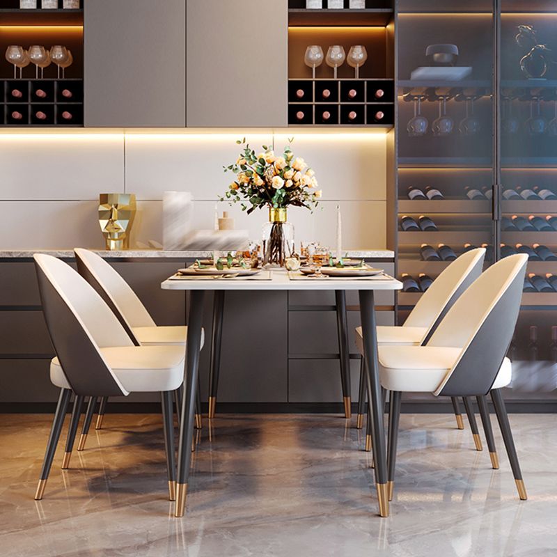 Open Back Armless Dining Chairs Glam Style Home Dining Side Chair