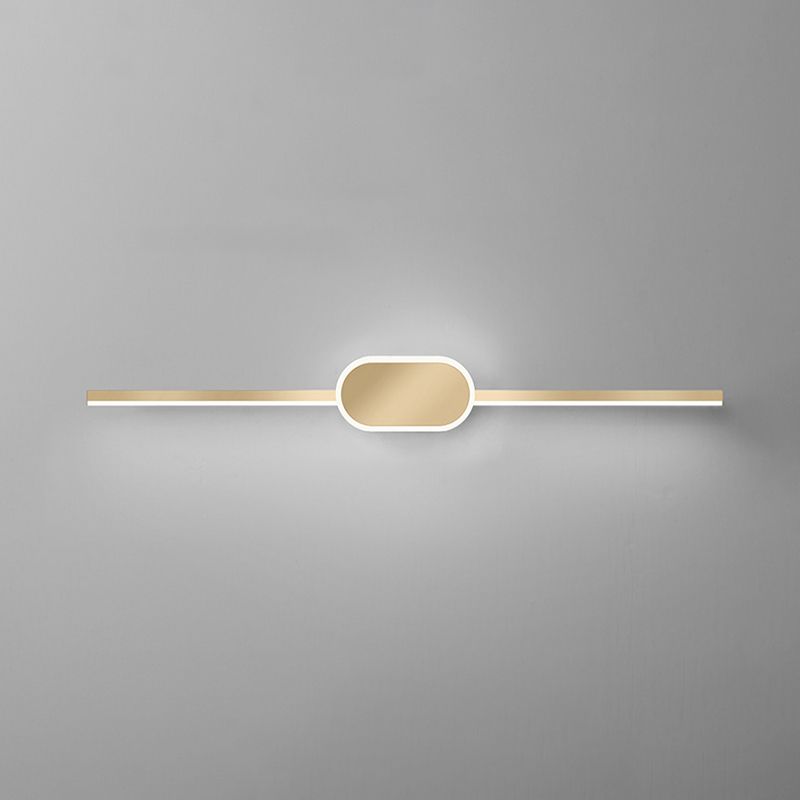 Metal Linear Wall Vanity Light Modern Style 1 Light Vanity Lighting Ideas in Gold