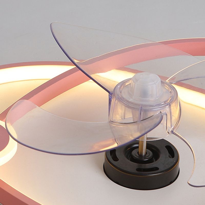 3-Blade LED Fan with Light Children Blue/Pink Ceiling Fan for Home