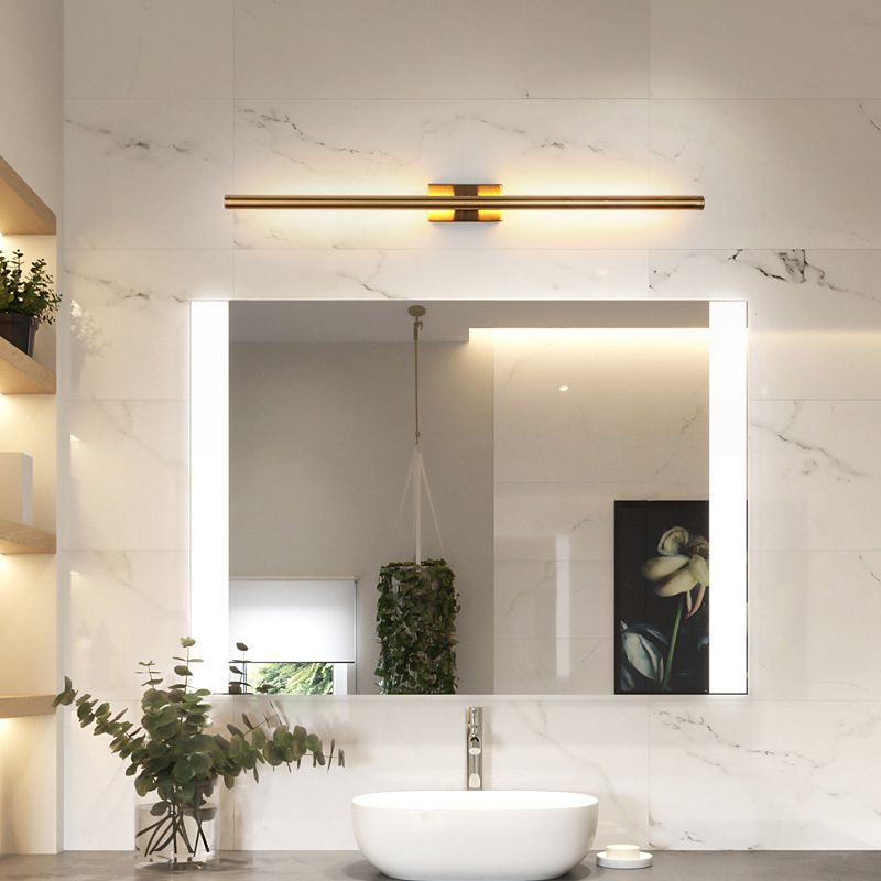 Contemporary Black/Golden Bathroom Vanity Light Metal LED Bath Bar
