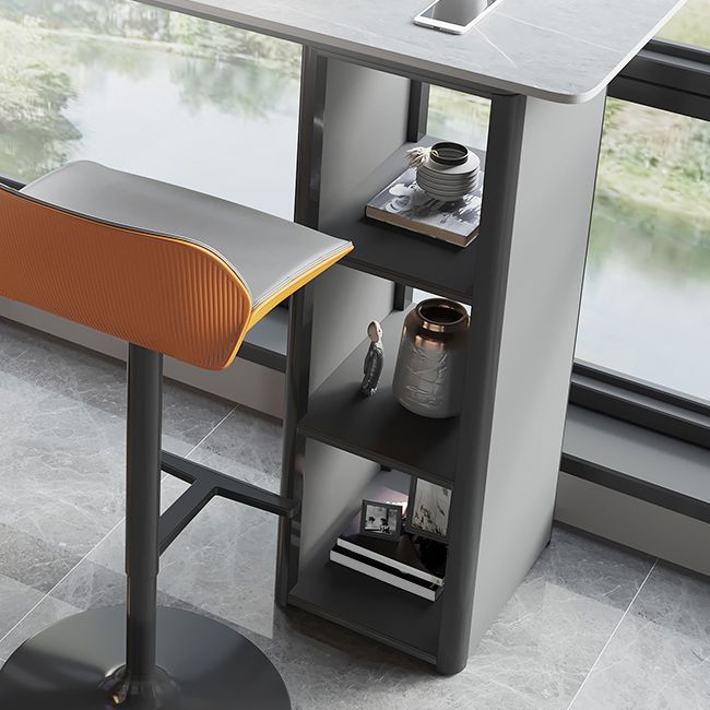 Metal and Slate Rectangular Table, Gorgeous Style Home Minimalist Balcony Bar Table