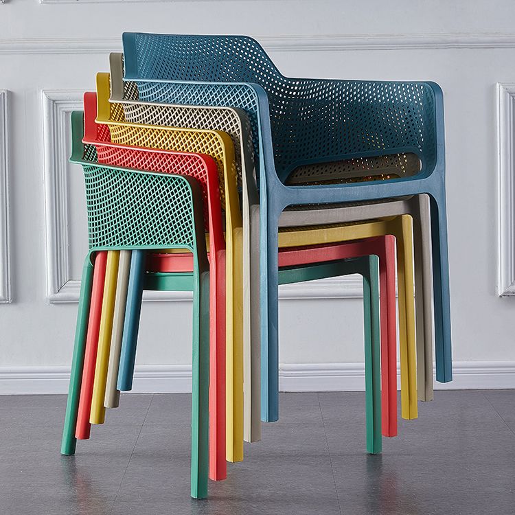 Sillas de comedor estilo moderno Sillones apilables con patas de plástico