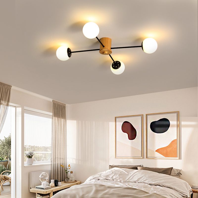 Wooden Ceiling Mount Chandelier Simplicity Style Ceiling Mounted Light
