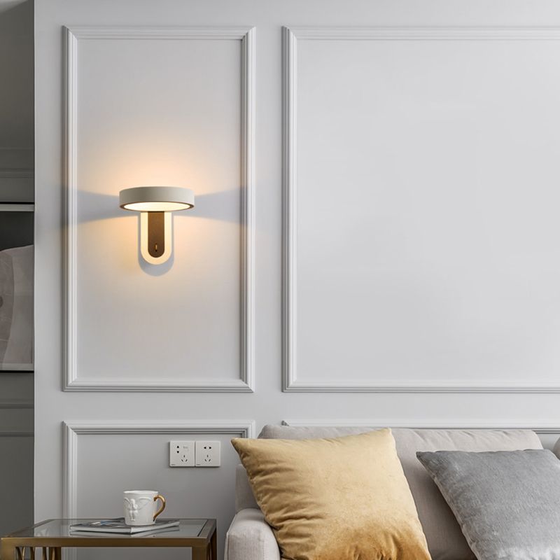 Nordic Style Aluminum Wall Light Circle Shape Rotatable Wall Lamp for Bedroom