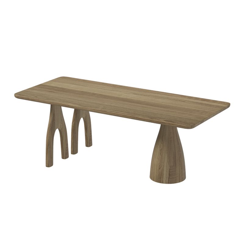 Dining Room Rectangle Dinner Table Pine Solid Wood Dining Table