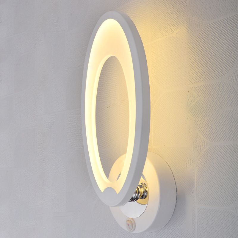 Amplia de la pared LED blanca acrílica en la lámpara de pared geométrica de hierro forjado de estilo conciso moderno para espacios interiores