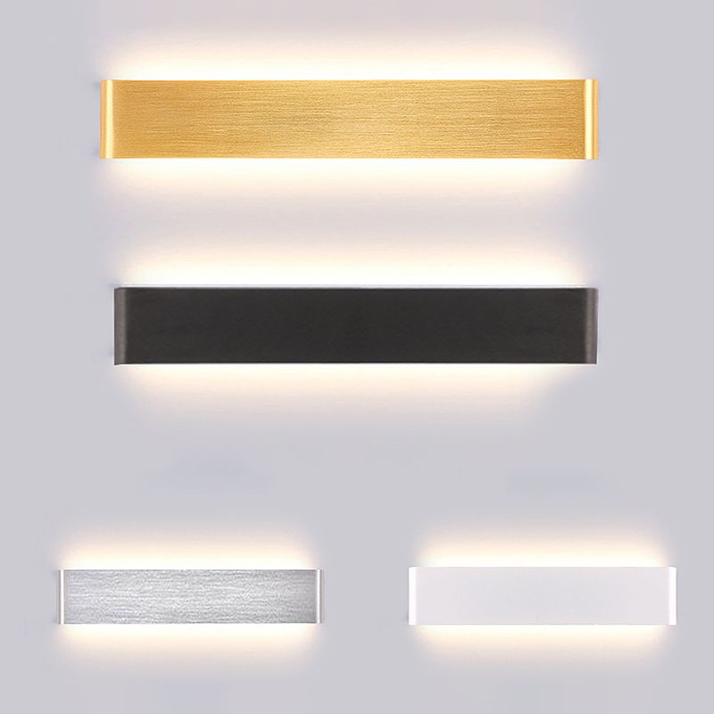 Rectangular Flush Mount Wall Sconce Postmodern Metal Living Room LED Wall Light