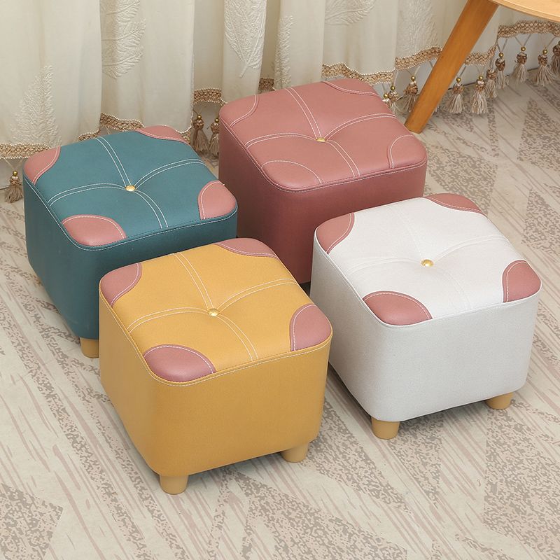 Orange Modern Standard Square Color Piece Leather Standard for Drawing Room