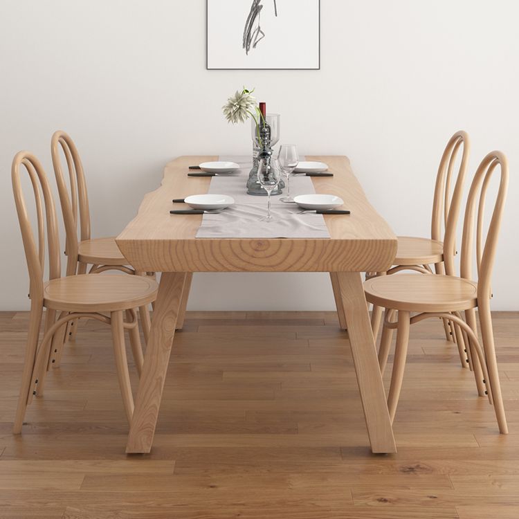 Modern 1/2/4/5/6 Pieces Rectangle Dining Set Solid Wood Dining Table with Chairs