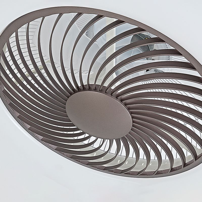 Runde Wohnheimraum LED Deckenventilator Metallic Nordic Semi Flush Mount Lighting