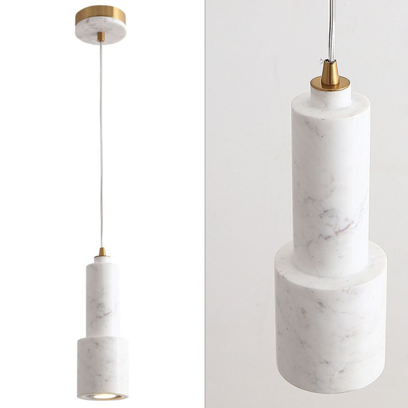 Cylinder Dinning Room Pendant Lighting Fixture Stone Nordic Style Hanging Light Fixture