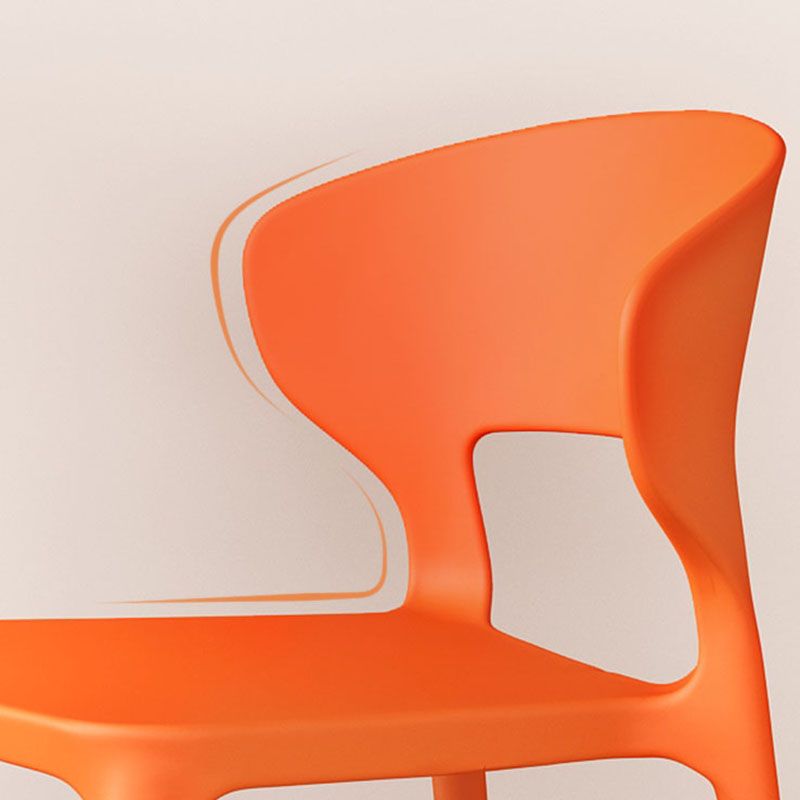 Sillas de comedor estilo Glam, silla lateral sin brazos de comedor de plástico para cocina