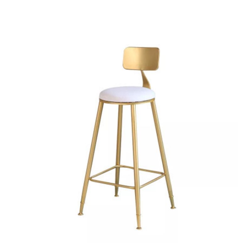 Glam Upholstered Counter Stool Low Back Stool with Gold Frame