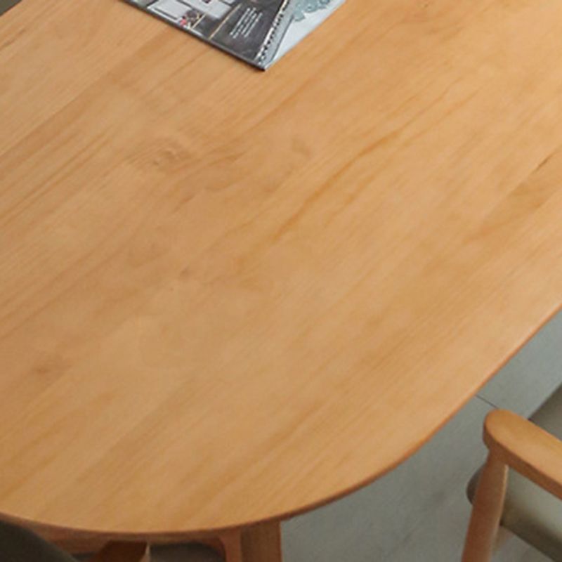 Modern Oval Pine Wood Dining Table Wood Base Home Dining Table
