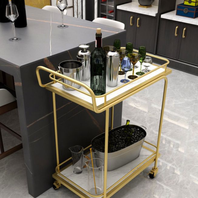 Modern 27.17"W Rolling Prep Table Metal Prep Table for Home Use