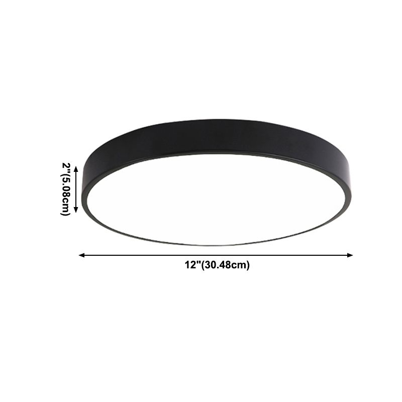 Metal Round Led Flush Mount Light Fixture Modern Style 1 Head Flush Ceiling Light