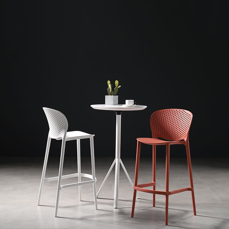 Nordic Bar-stool Plastic Counter Bar Stool for Kitchen Bar with Plastic Legs