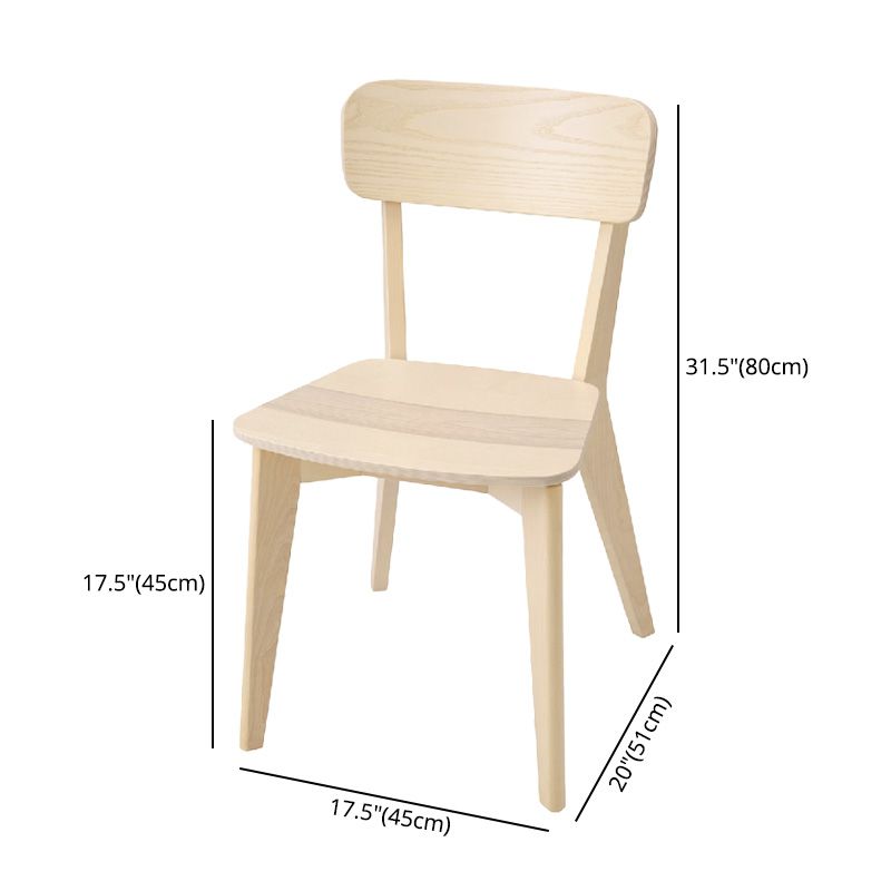 Minimalist Open Back Kitchen Dining Side Chair Solid Wood Dining Side Chair