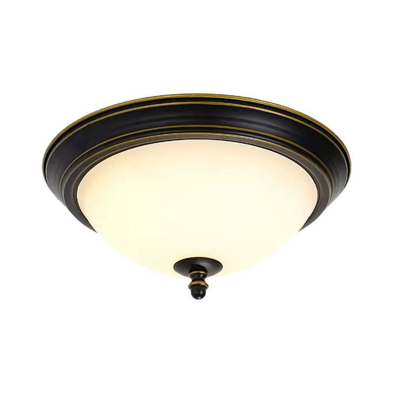 Bowl Led LED Soffitto Illuminazione Minimalista Nero / Bronzo / Dark Coffee Glass Flush Montaggio di montaggio, 15 "/19.5" wide