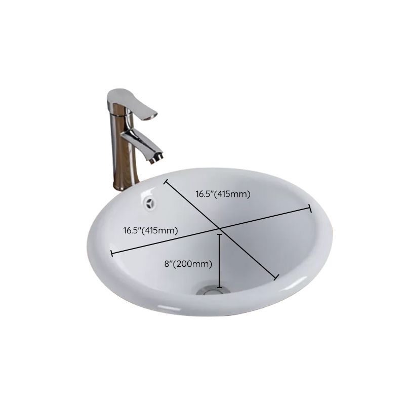 Contemporary Oval Wash Stand Ceramic Metal Undermount Bathroom Sink