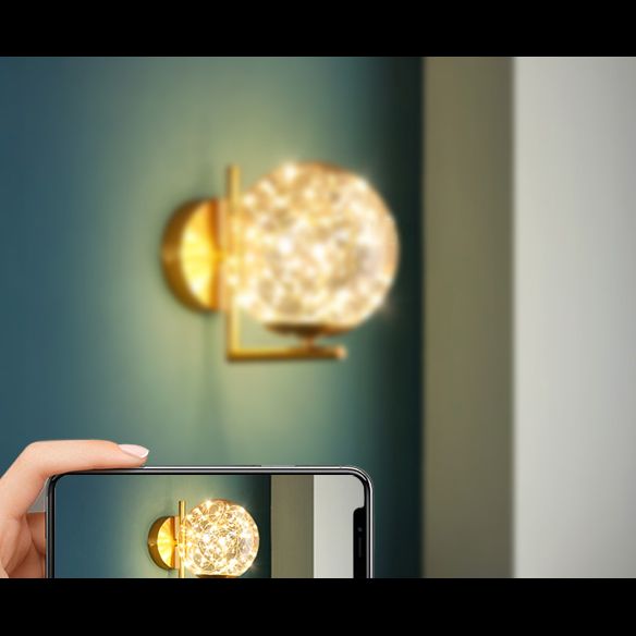 Nordic Light Extravagant Style Spherical Sconce Light Fixture Glass 1 Light Sconces