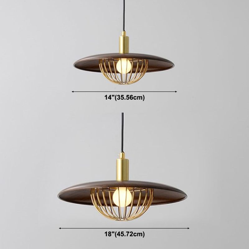 Minimalistischer Innenheimer hell, flacher Schatten mit Käfigmetall 1-Licht-Anhängerbeleuchtung